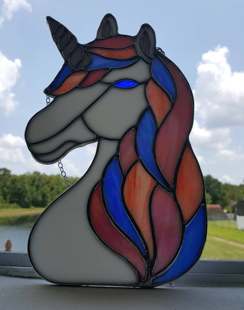Stained Glass Unicorn Unicorn Glass Art Unicorn Gifts Etsy