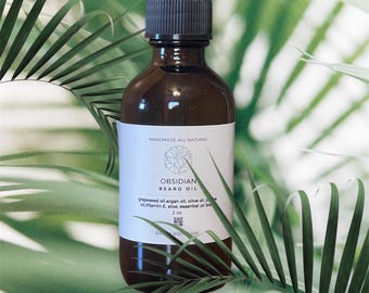 Huile à barbe d'obsidienne, entièrement naturelle, fabriquée artisanalement