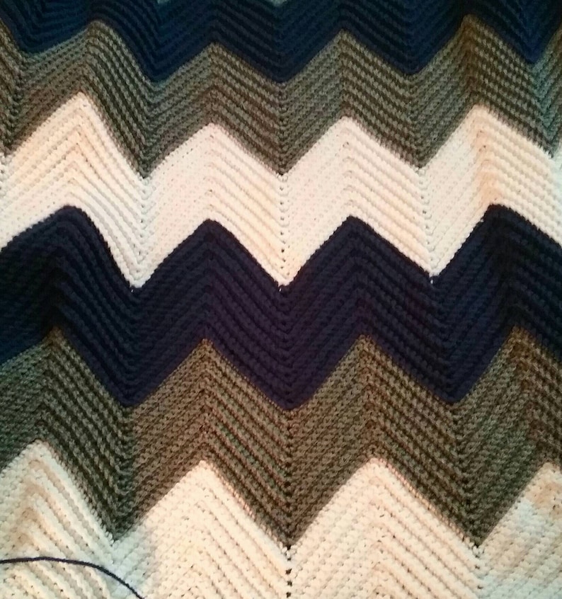 Chevron Blanket Chevron Afghan Crochet Blanket Chevron Etsy