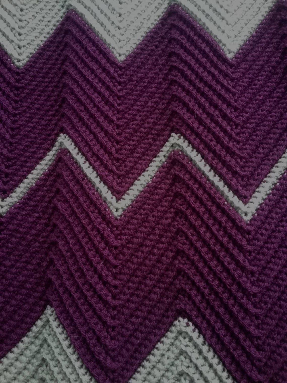 Crochet Blanket Queen Size Crochet Afghan Chevron Etsy
