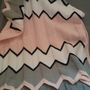 Crochet Blanket - Chevron Blanket - Chevron Afghan - Crochet   - Chevron Bedding - Crochet Afghan - Large Afghan - Bedding - Custom Blanket