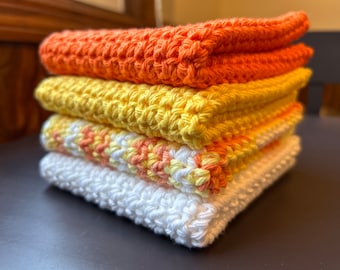 Crochet Dishcloth - Handmade Cotton Washcloth - Kitchen - Bath - Crochet Washcloth - Face Scrubbies