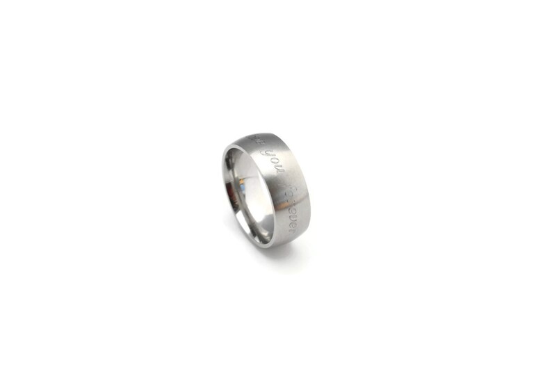 8mm Engraved Stainless Steel Ring 8mm Wide Personalized Etsy