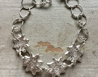 Sally' Sunflowers ' Spread The Sunshine'  Fine Silver Keepsake Link Bracelet