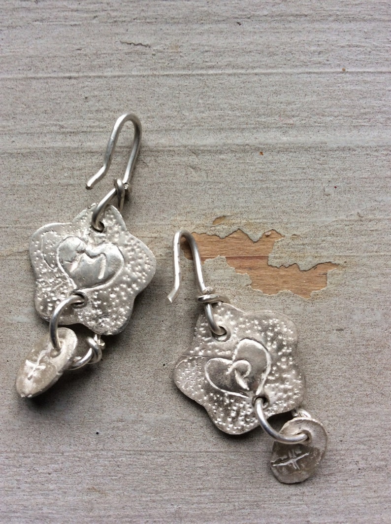 Silver Flower Bespoke Personalised Keepsake Earrings Bride/ Bridesmaids / Gift For Her/ Boho/ Jewellery/ Accessories image 2
