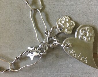 Hearts & Flowers Bespoke Keepsake Personalised Charm Bracelet  Bride/Bridesmaids/ Boho/Gift/ Gift For Her/Jewellery/Accessories
