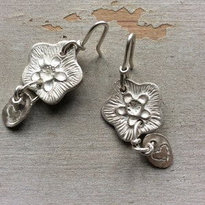 Silver Flower Bespoke Personalised Keepsake Earrings Bride/ Bridesmaids / Gift For Her/ Boho/ Jewellery/ Accessories image 1