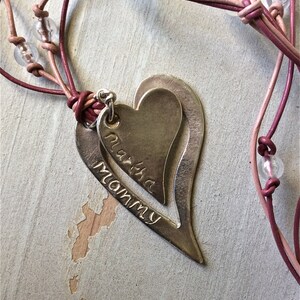 Collar de corazón de plata personalizado con recuerdo a medida In My Heart para novia, damas de honor, madre e hija, regalo para ella, estilo boho
