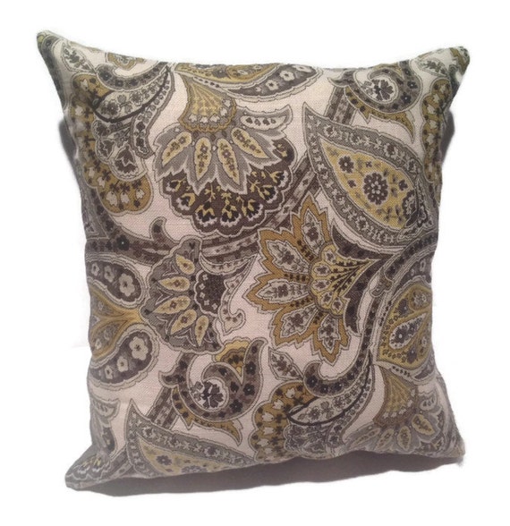 Decorative gold grey & black damask throw pillow home decor Etsy