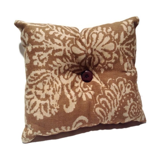 Decorative tan throw pillow floral home decor accent Etsy