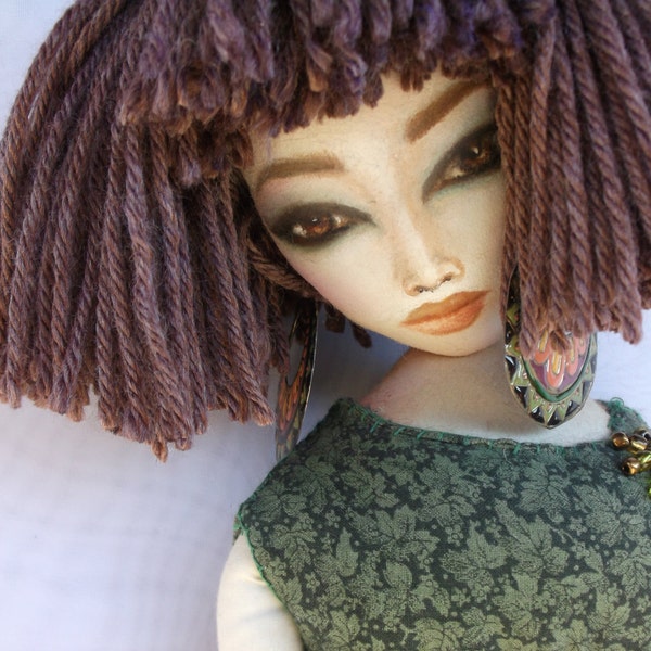 OOAK Art Doll Kim, Bob Hair Style