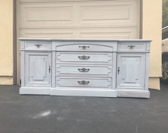Blue And Gold Dresser Buffet Credenza Bedroom Etsy