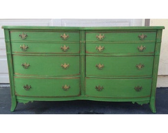 Custom Colors AVAILABLE - Green Distressed 6 drawer Dresser/Changing Table/Credenza/TV Stand