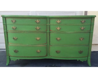 Custom Colors AVAILABLE - Green Distressed 6 drawer Dresser/Changing Table/Credenza/TV Stand