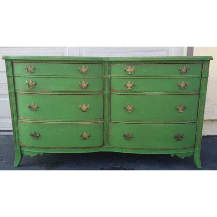 Custom Colors AVAILABLE - Green Distressed 6 drawer Dresser/Changing Table/Credenza/TV Stand