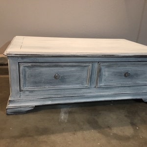 Custom Colors AVAILABLE -  Large Shabby Chic White Distressed Coffee Table
