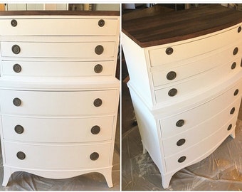 SAMPLE - Do not purchase - See description - White and dark stained Colonial Dresser