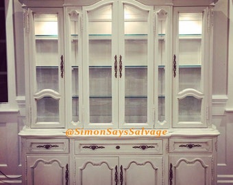 Custom Colors AVAILABLE - French Provincial China Hutch/China Cabinet/Armoire