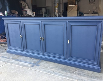 SAMPLE - Do not purchase - See description - Navy Blue Credenza, MidCentury Modern Custom Furniture