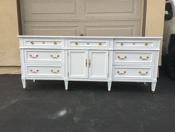 White Gold Mid century Modern Dresser tv Stand credenza buffet