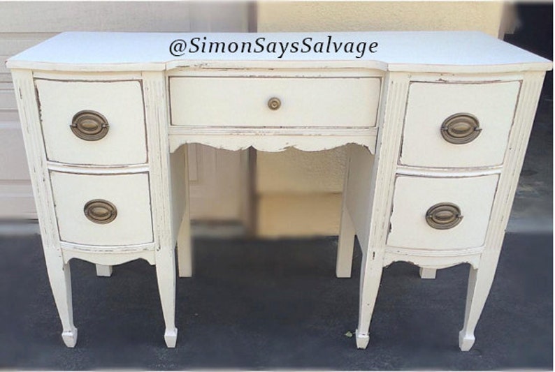 White Shabby Chic Desk Distressed