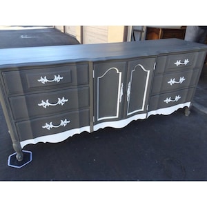 SAMPLE - Do not purchase - See description - Grey and White 9 drawer French Provincial Dresser/Nightstands/Changing Table/Buffet/Credenza