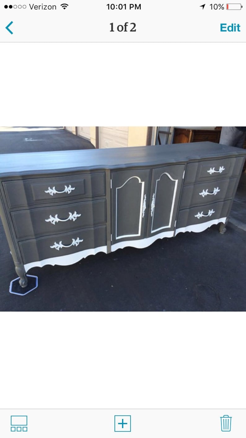 Sample Grey And White 9 Drawer French Provincial Dresser Etsy