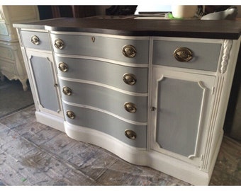 Custom Colors AVAILABLE - Grey and White Buffet/ Tv Stand/Credenza/Dresser