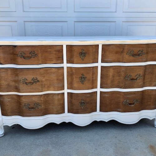 Navy Blue French Provincial Dresser Changing Table Tv Stand Etsy