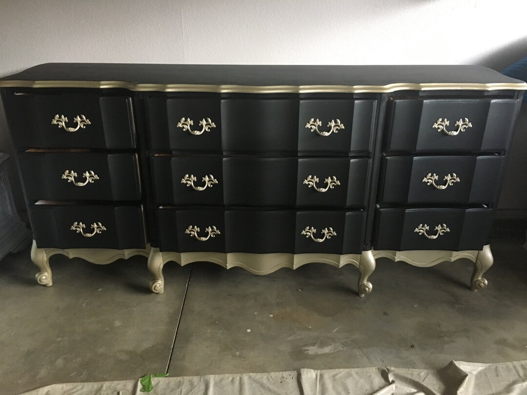 Custom Colors AVAILABLE Black and Gold Dresser, Furniture, Custom