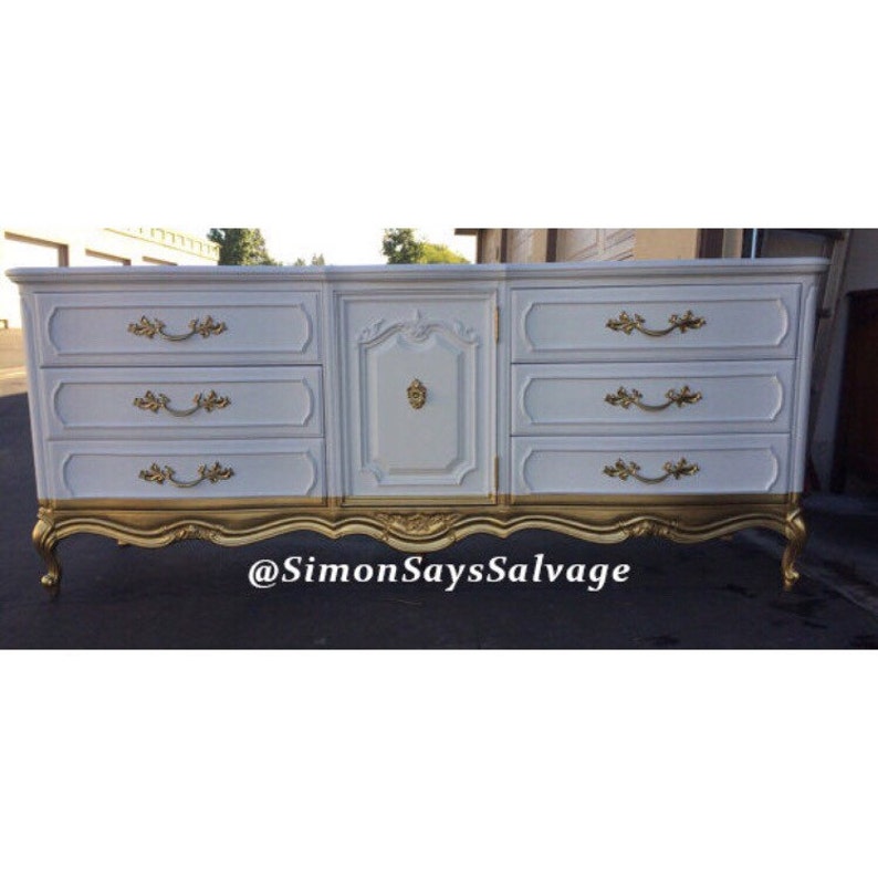 White and Gold French Provincial Dresser Nightstands | Etsy