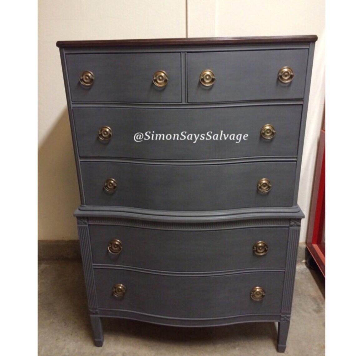 Vintage Highboy Dresser Chest on Chest Highboy 6 Drawers Etsy