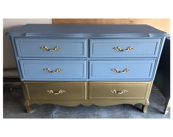 Custom Colors AVAILABLE - Gold Dipped French Provincial dresser/tv stand/ changing table