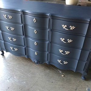 Custom Colors AVAILABLE - Navy Blue French Provincial Dresser, Credenza, TV Stand, Changing Table