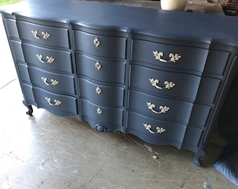 Custom Colors AVAILABLE - Navy Blue French Provincial Dresser, Credenza, TV Stand, Changing Table