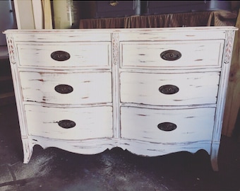 Custom Colors AVAILABLE - Shabby Chic Dresser, White Distressed Farmhouse Style, Changing Table,  Buffet