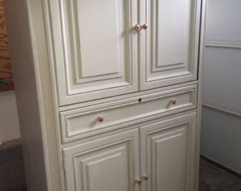 Custom Colors AVAILABLE - Antique White French Distressed Armoire, dresser, nursery
