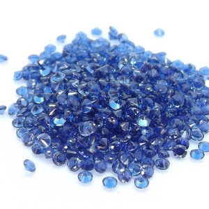 100pcs.Blue Tanzanite Cubic zirconia Round cut 1.00mm. Lab sapphire Loose gemstones.