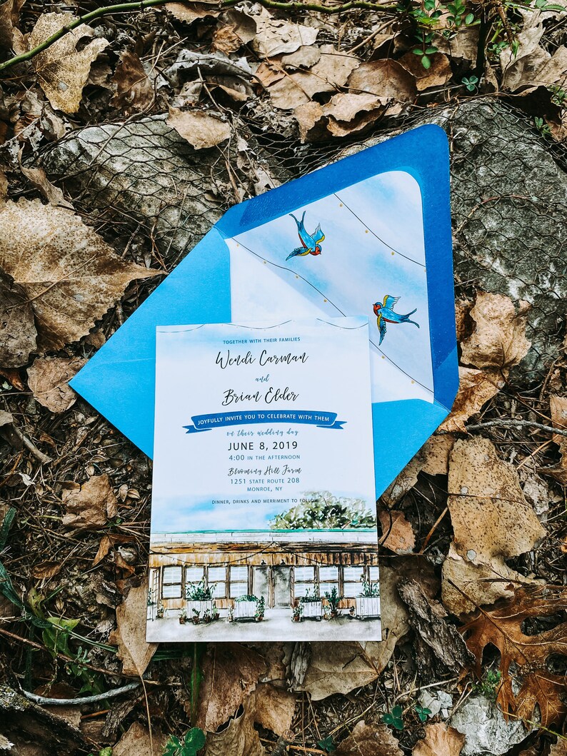 Blooming Hill Farm Monroe New York Watercolor Wedding Etsy