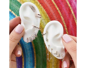 Wall Mounted Earring Display Pair of Flexible Silicone Rubber Ears