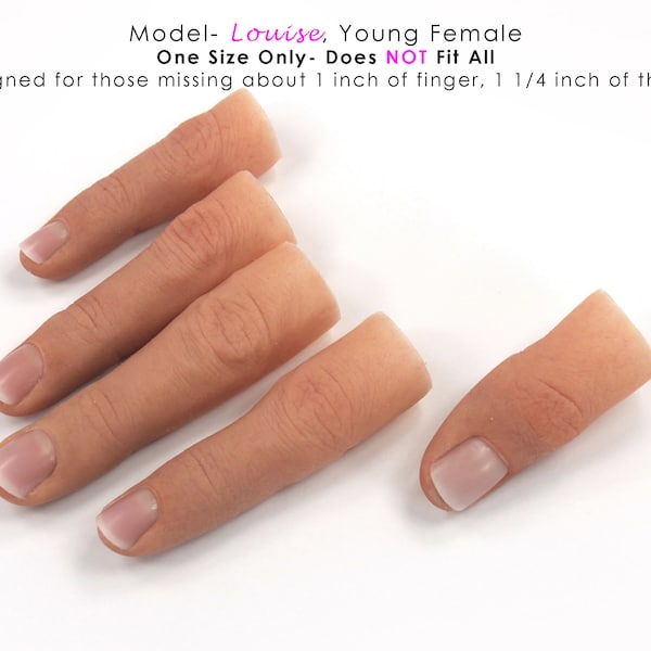 Female LOUISE model- Two-Tone FULL length Finger Extension in Soft Silicone- ONE size only- Does Not fit all- Designed for Special Occasions