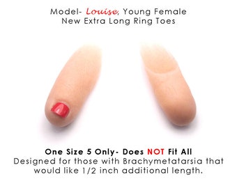 For Amputees/Brachymetatarsia missing portion of toe- Ring Toe Extensions- Silicone Rubber Toe Prosthetics in Size 5 Only