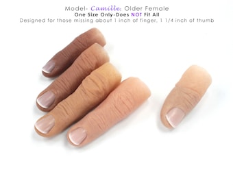 Womens CAMILLE model- Silicone Finger- Basic one skin tone- Filled solid 1 inch