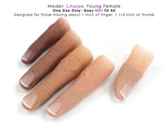 Womens LOUISE model- Silicone Finger- Basic one skin tone- Filled solid 1 inch