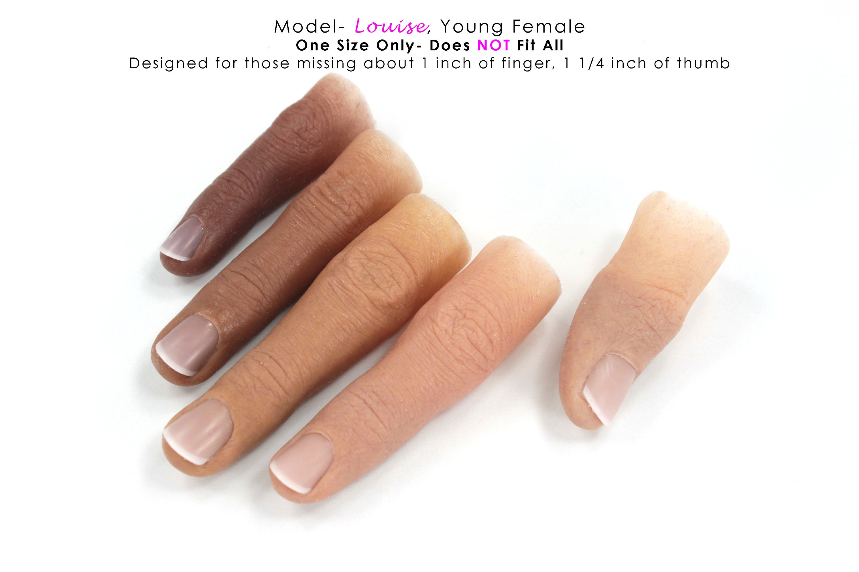 Womens LOUISE model- Silicone Finger- Basic one skin tone- Filled solid 1  inch - Etsy Schweiz