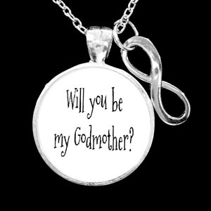 Godmother Gift, Godmother Necklace, Will You Be My Godmother Infinity Necklace
