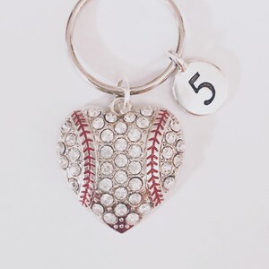 Baseball Keychain, Number Keychain, Softball Keychain, Sports Number Keychain, Player Athlete Mom Gift, Mother&#39;s Day Keychain