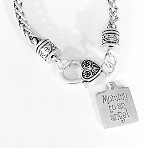 Mommy To An Angel Charm Bracelet, Mom Bracelet, Miscarriage Gift, Mother&#39;s Day Gift, Sympathy Gift, Adoption Gift Bracelet