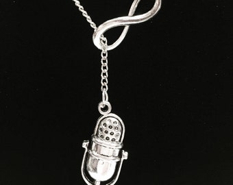 Infinity Ole Style Microphone Singer Music Band Y Lariat Necklace