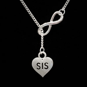 Sister Gift, Sister Necklace, Infinity Sis, Forever Sisters, Gift Y Lariat Necklace